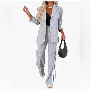 CHIC ME CASUAL SPORTY COMFY OVERSIZED JACKET AND WIDE LEG PANT